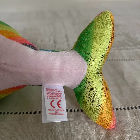 Ty Beanie Boos Nori Narwhal Unicorn Of The Sea A Magical Creature 2018 6” - Picture 7 of 7